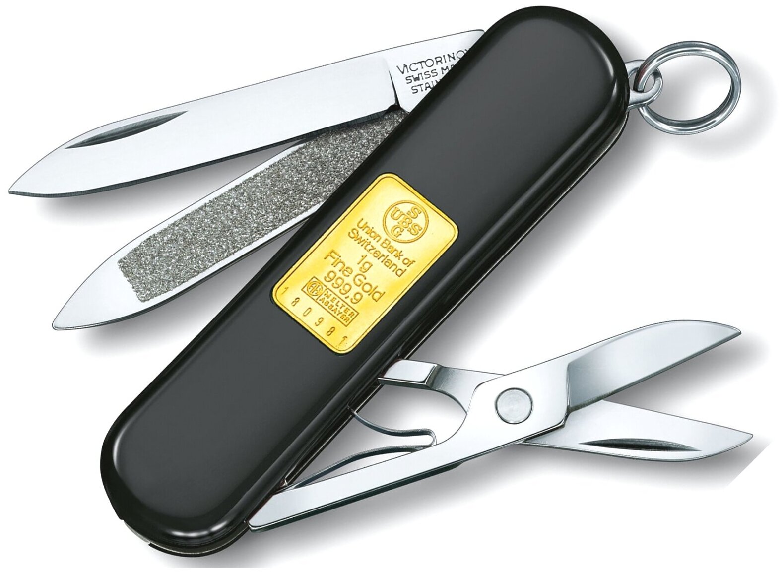 Складной нож VICTORINOX Classic "Union Bank of Switzerland", 7 функций, 58мм, черный - фото №1