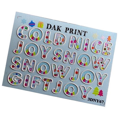 Купить Dak Print, 3D-слайдер №67NY, голубой/розовый/зеленый/желтый/красный