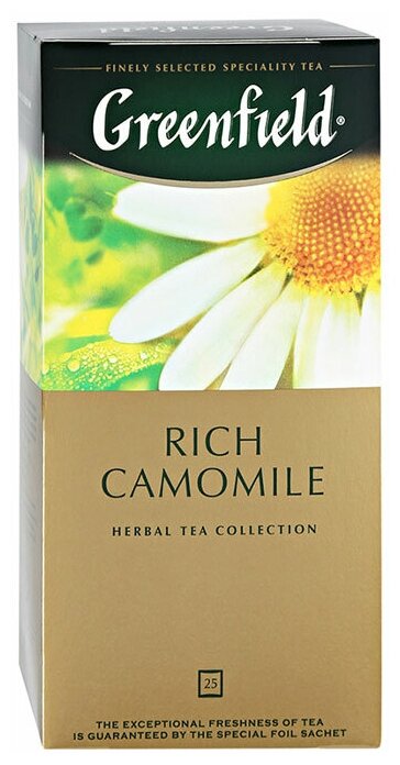 Greenfield чайный напиток на основе ромашки со вкусом и ароматом яблока с корицей Rich Camomile 2г*25п - фотография № 5