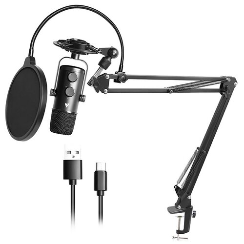микрофонный комплект maono au pm420 комплектация микрофонный капсюль разъем usb черный 1 шт Maono AU-903S, разъем: USB, черный
