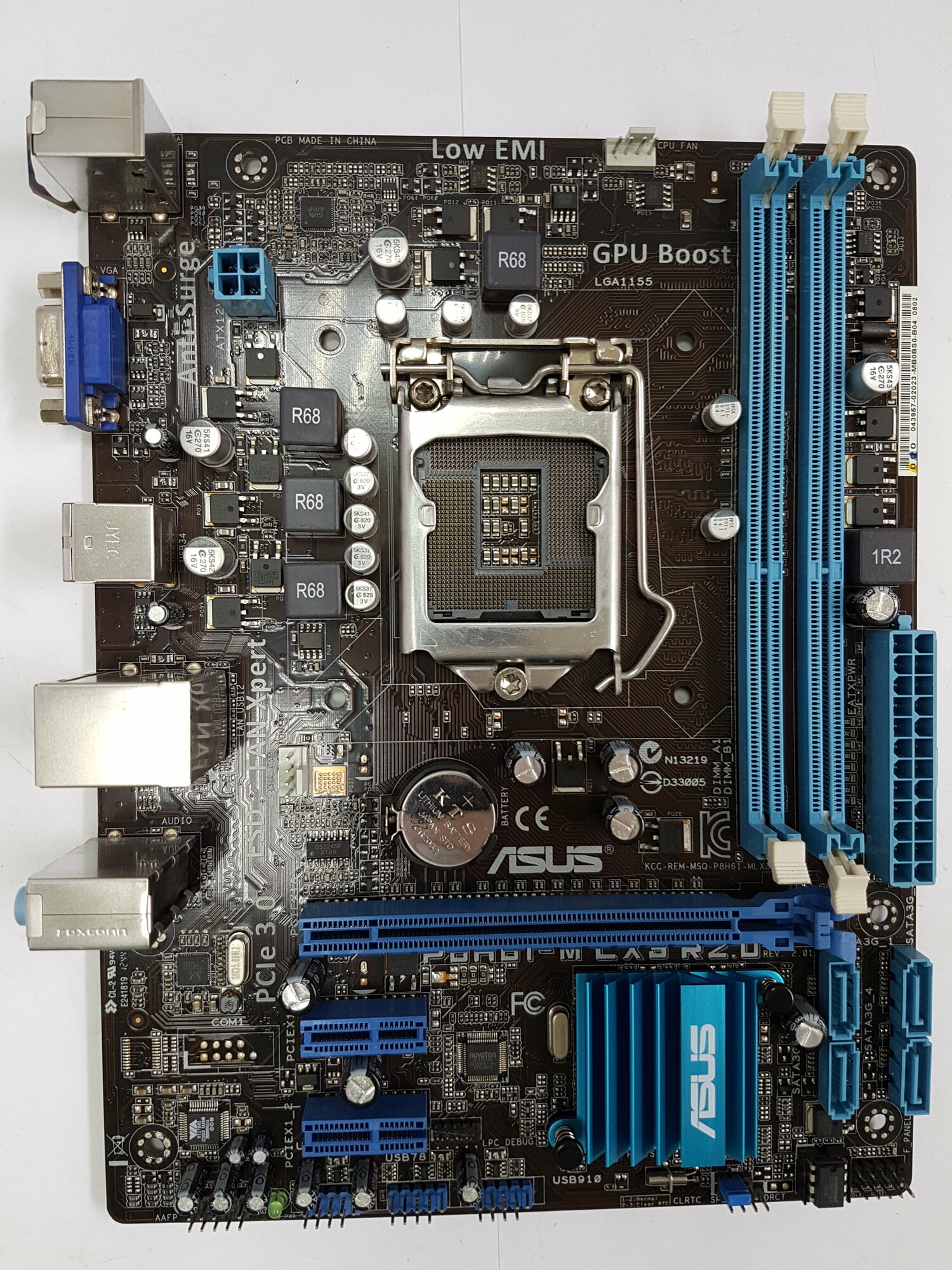 Материнская плата ASUS P8H61-M LX3 LGA1155 < H61 > PCI-E+Dsub GbLAN SATA MicroATX 2DDR3