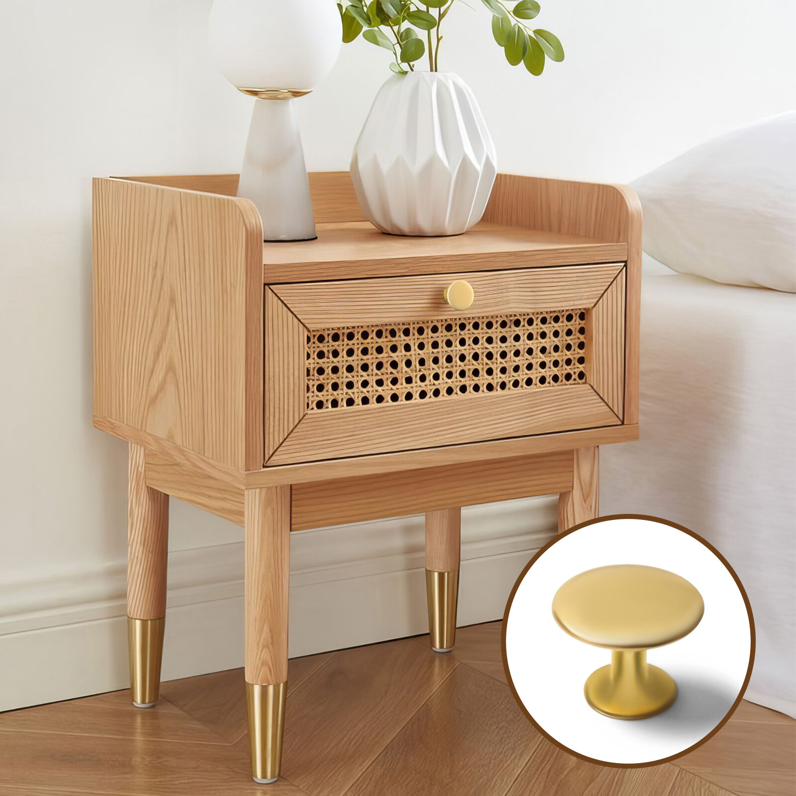 Мебельная ручка Тундра РК002GP круглая металлическая цвет золото