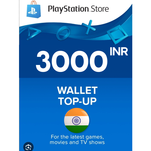 Пополнение счета PlayStation Store на 3000 рупий INR Gift Card India Код активации PlayStation Индия 4830₽