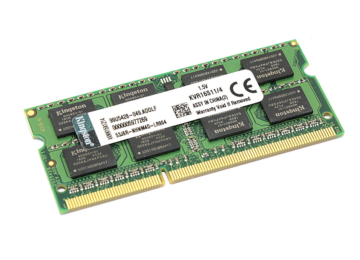 Оперативная память для ноутбука SODIMM DDR3 4GB HiperX by Kingston KVR1066D3S7/4G 1066MHz (PC-8500), 1.5V, 204-Pin, CL7, RTL