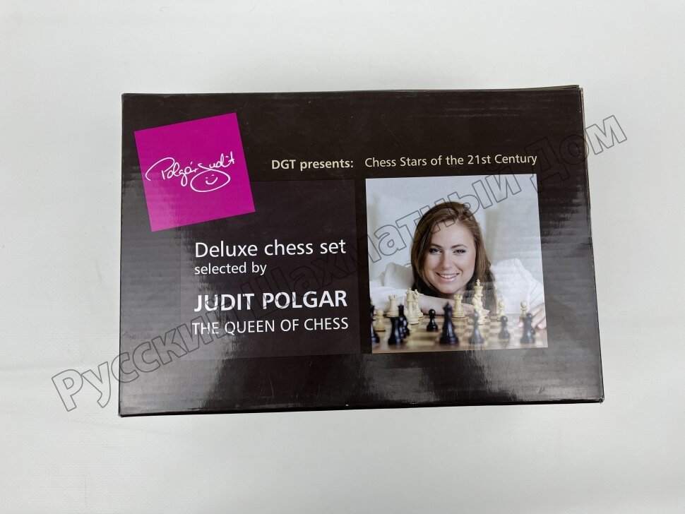 DGT Роскошные шахматные фигуры с утяжелителем в шкатулке Юдит Полгар (Judit Polgar)