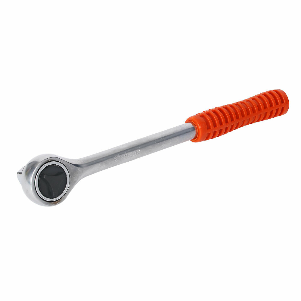 Трещоточный ключ 1/2 адаптер для торцевых головок, ребристая рукоятка, Ермак — фото 1