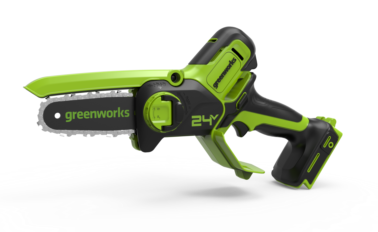 Цепная мини пила аккумуляторная Greenworks 2008707UA 24V 15см бесщеточная c 1хАКБ 2Ач и ЗУ