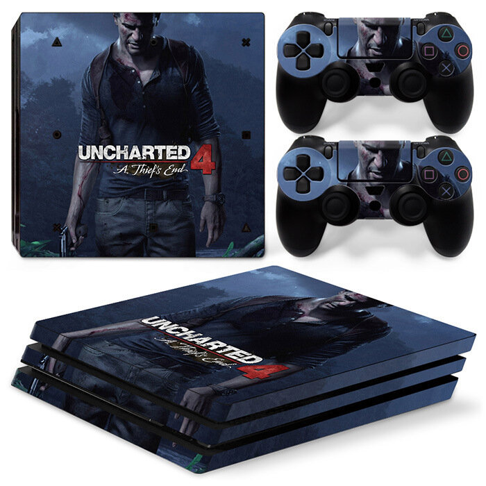 Наклейка PS4 PRO UNCHARTED 4 для консоли Sony Playstation 4 PRO виниловая защитная