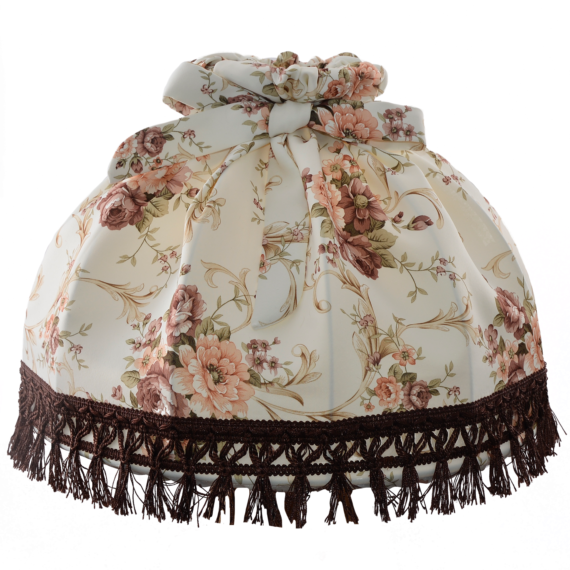 Абажур Мультисвет "ГХ", тканевый, бежевый, с бахромой, d39/95/140 см, h25 см