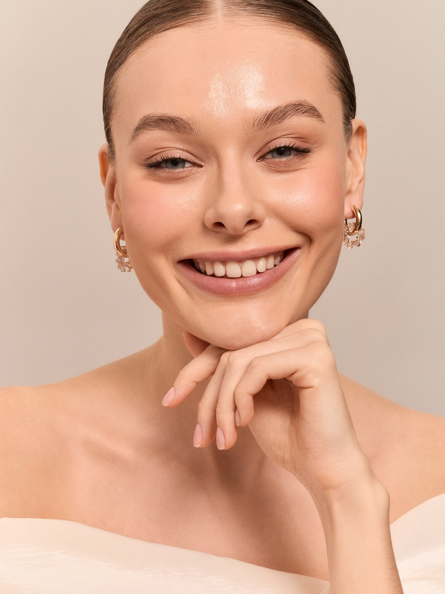 Серьги с подвесками, конго ELTANIKA, стекло, кристалл, желтый, бежевый — фото 1