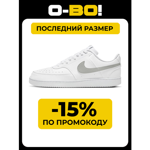 фото Кеды nike court vision low next nature, полнота f, размер 10,5 us, белый-серый