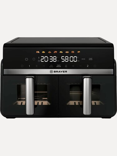 Изображение товара Аэрогриль BRAYER BR2050, антипригарное покрытие, 10 л, чёрный
