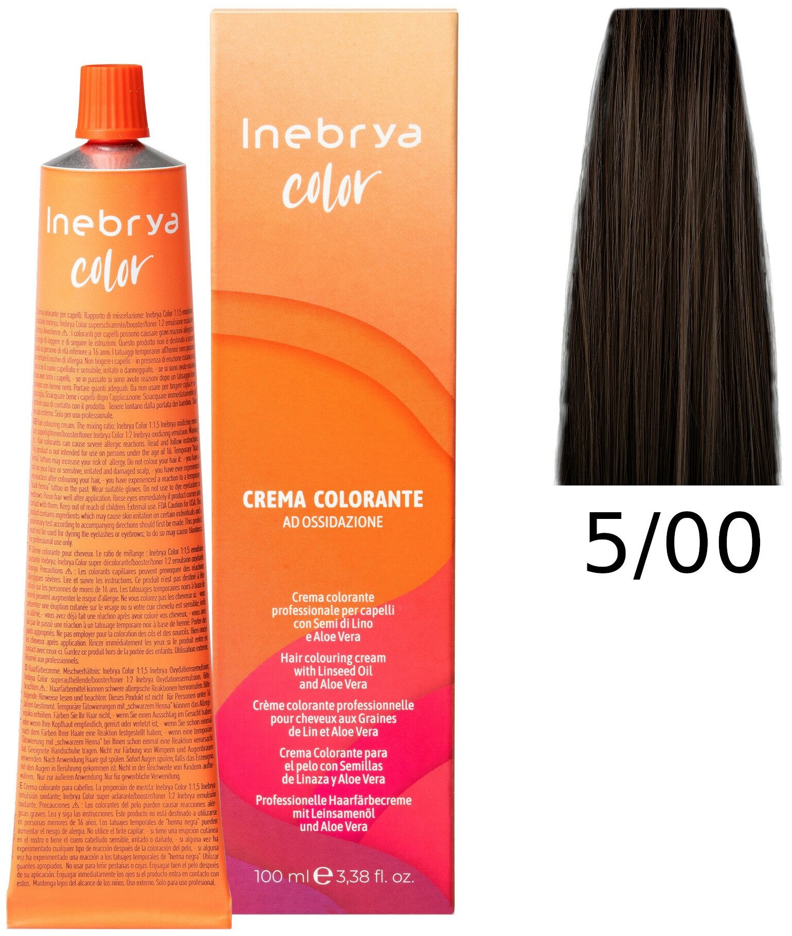 Крем-краска Inebrya Color Professional 5/00 Светлый шатен Натуральный насыщенный 100 мл