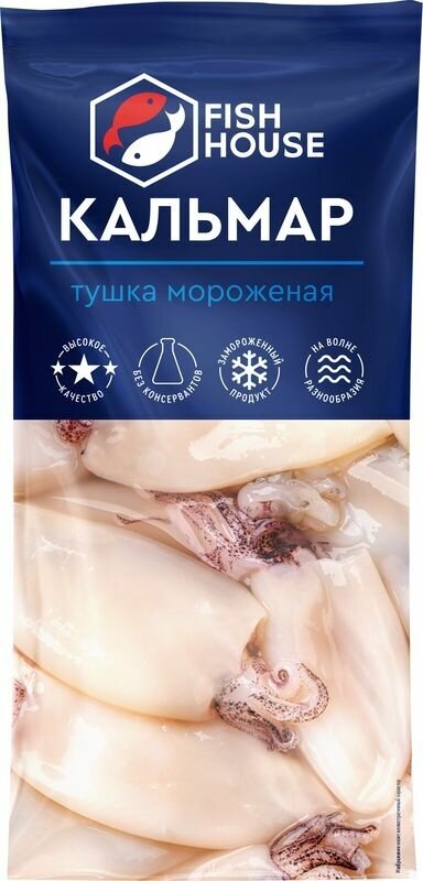 Кальмар Fish House командорский тушка замороженый 500г