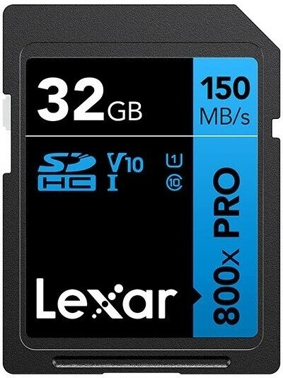 Карта памяти LEXAR Pro 800x SDHC UHS-1 U1 V10 32 ГБ