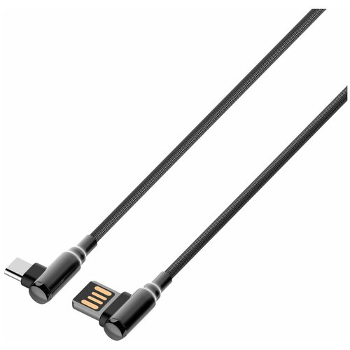 USB кабель LDNIO LS421 Micro, длина 1м, максимальный ток 2.4А, угловой коннектор, нейлоновая оплетка, серый кабель ldnio ls421 lightning 1m 2 4a медь 86 жил угловой коннектор нейлоновая опл серый