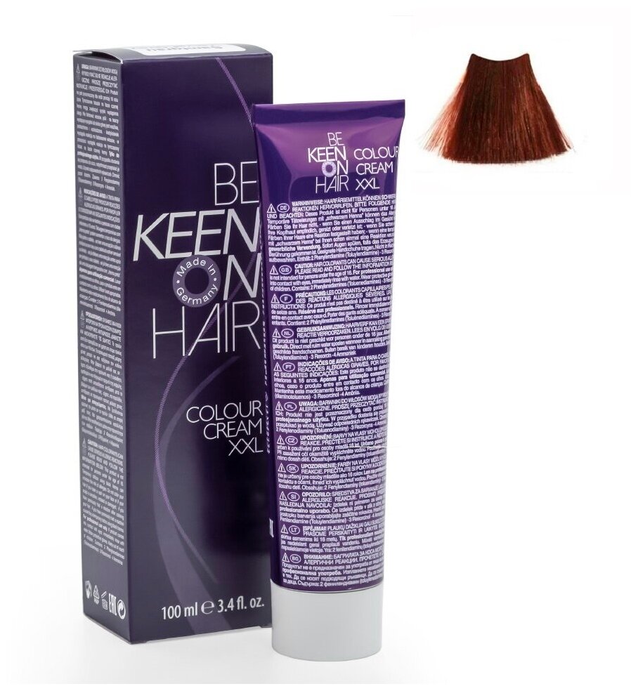KEEN Be Keen on Hair крем-краска для волос XXL Colour Cream, 5.43 hellbraun kupfer-gold, 100 мл