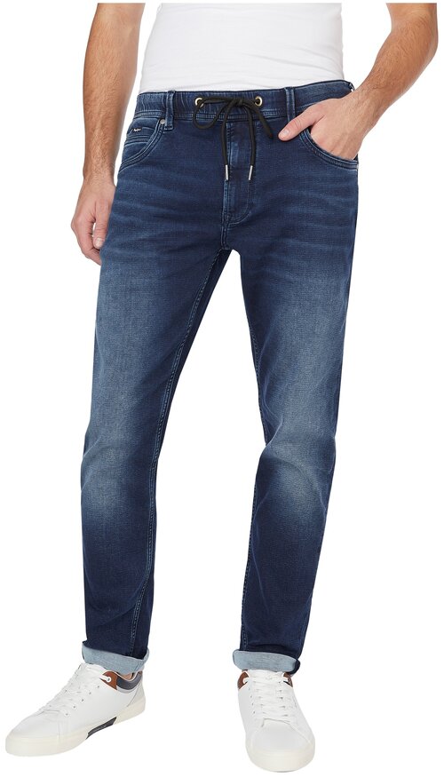 Джинсы Pepe Jeans, прямой силуэт, средняя посадка, размер 29, синий