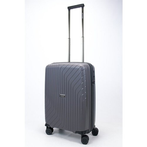 Чемодан L'case, 55 л, размер S, серый, серебряный чемодан 55 л размер s серый
