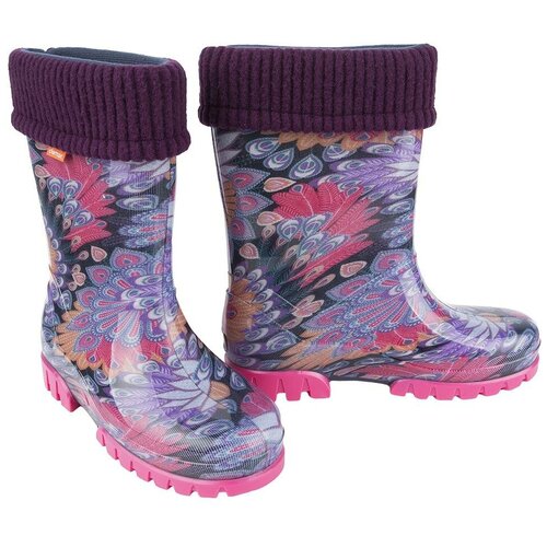 фото Резиновые сапоги demar размер 28/29, фиолетовый/голубой/розовый