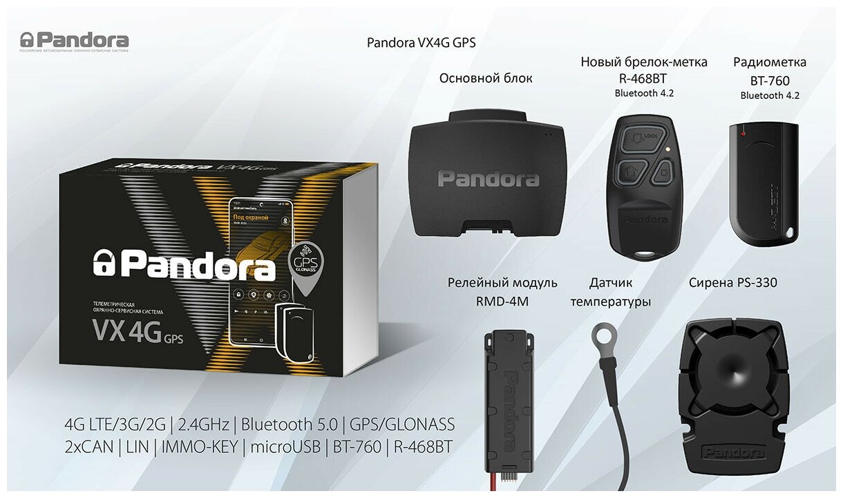 Автомобильная сигнализация Pandora VX-4G GPS V2
