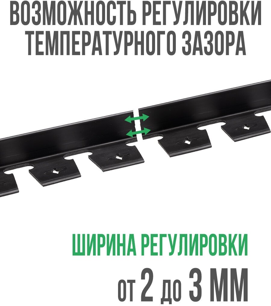 Пластиковый бордюр Стафф 2000*45 мм ГеоПластБорд комплект 10 штук + 60 кольев, черный - фотография № 3
