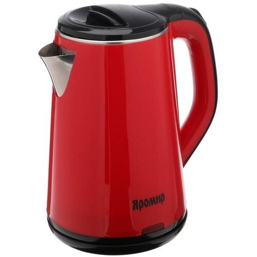 Чайник электрический яромир ЯР-1059, пластик, колба металл, 1.8 л, 1500 Вт, красный тостер яромир яр 602 красный черный