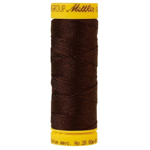 Нить хлопок отделочная SILK-FINISH COTTON 28, 80 м 100% хлопок 1002 Very Dark Brown ( 9128-1002 ) нить для машинного квилтинга silk finish cotton 60 200 м 100% хлопок 1002 very dark brown 9240 1002