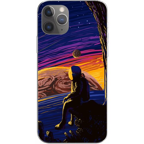 Силиконовый чехол Mcover для Apple iPhone 11 Pro с рисунком Красивый космос силиконовый чехол mcover на apple iphone 13 mini с рисунком красивый космос