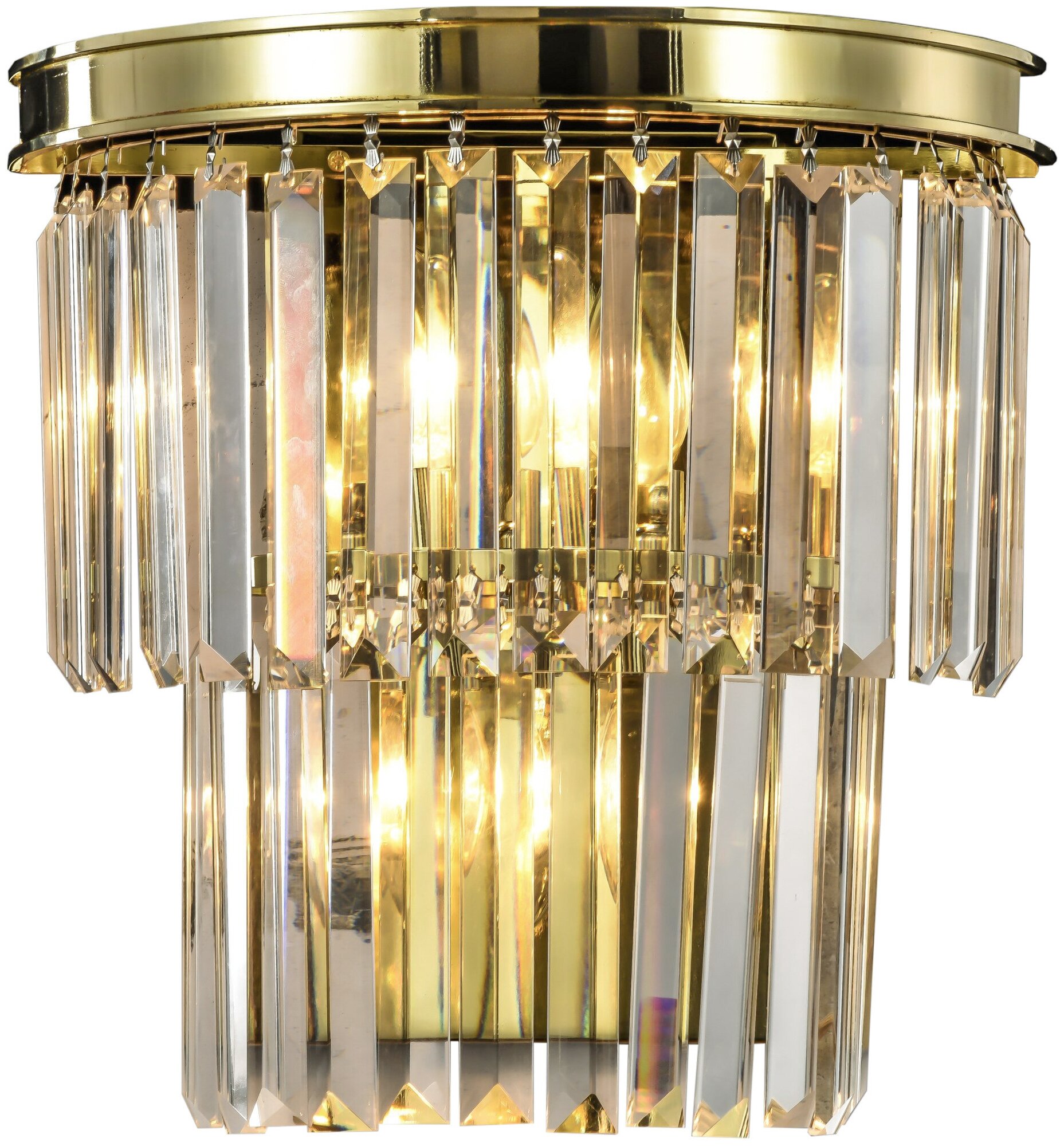 Светильник, бра Mak-interior "Odeon golden wall", золотой со стеклами — фото 1