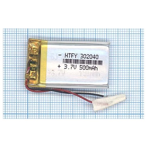 фото Аккумулятор li-pol (батарея) 3*20*40мм 2pin 3.7v/500mah oem
