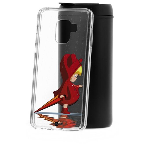 фото Чехол на самсунг а8 2018 kruche print девочка с зонтом кruче