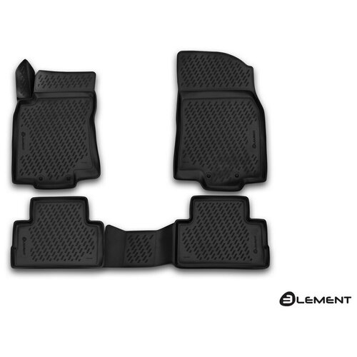 ELEMENT/ Полиуретановые 3D коврики салона с бортом для NISSAN Qashqai (J11F), 2015-н.в., 4 шт