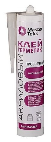 клей-герметик masterteks акриловый многоцелевой 290мл бесцветный Master Teks - фото №4