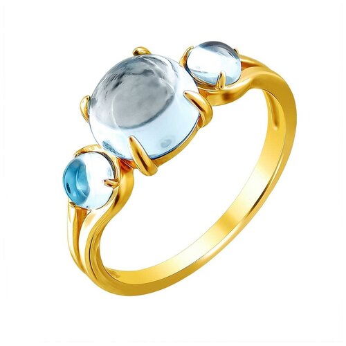 фото Эстет кольцо с 3 топазами из жёлтого золота 01к336199-8, размер 16.5