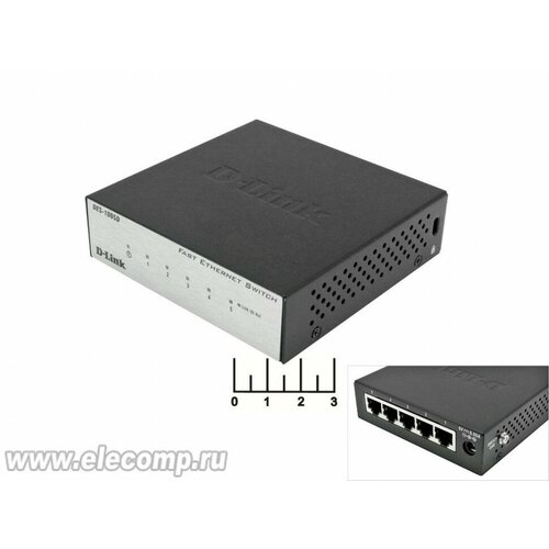 Коммутатор 8P8C RJ-45 5 выходов D-Link DES-1005D 6286₽