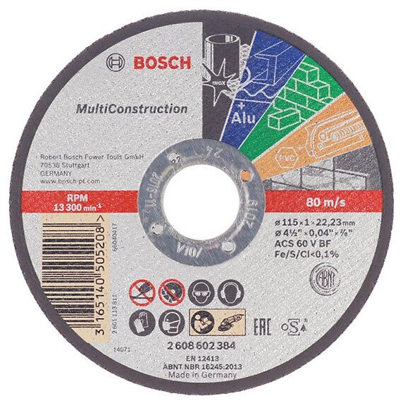 Круг отрезной универсальный Bosch (2608602384) 115х22х1 мм.