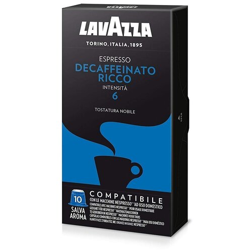 Кофе в капсулах Lavazza Decaffeinato Ricco, интенсивность 6, 10 порций, 10 кап. в уп., 