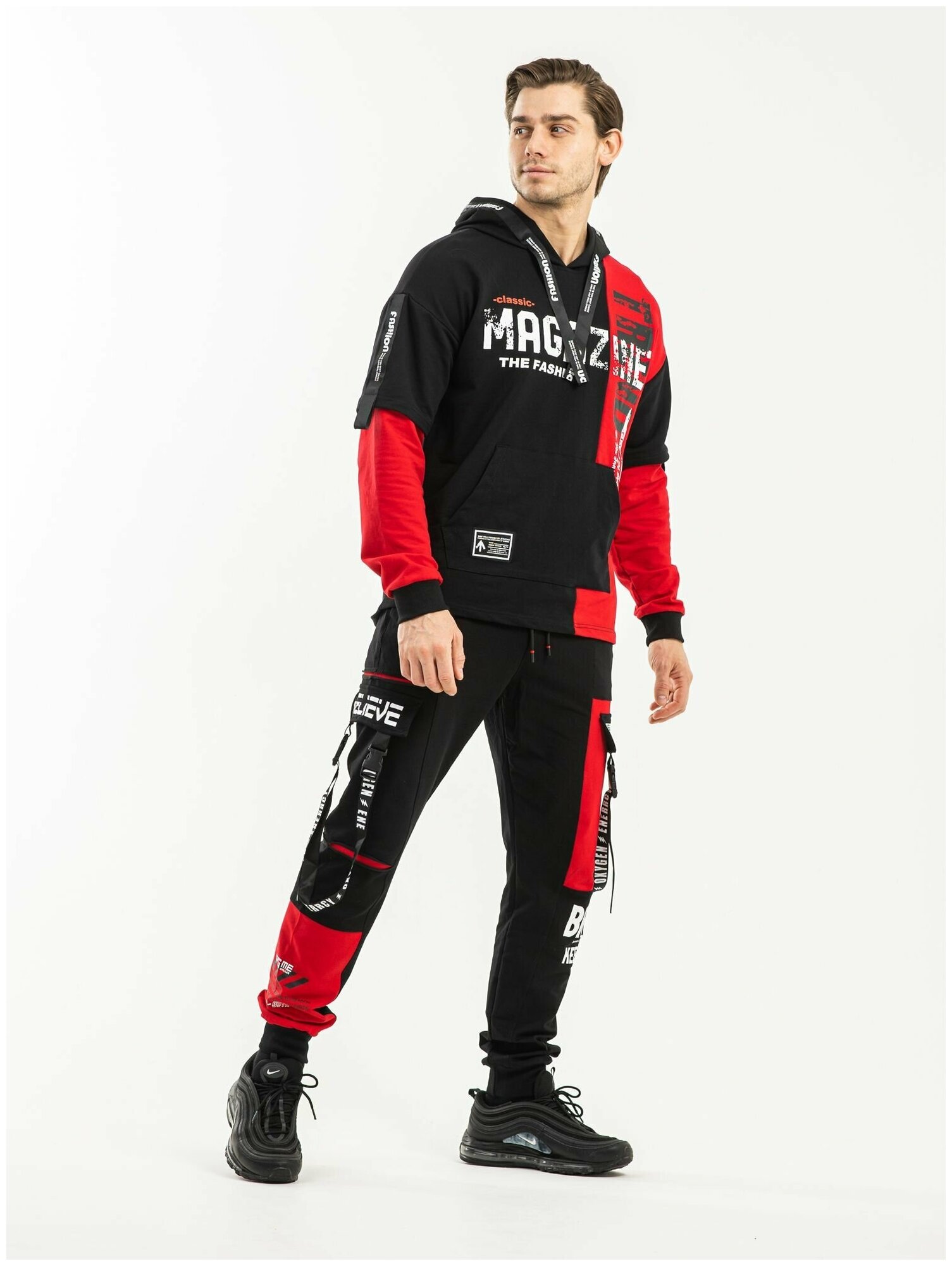 Костюм спортивный Future wave, размер 50/52(2XL), красный/черный — фото 1