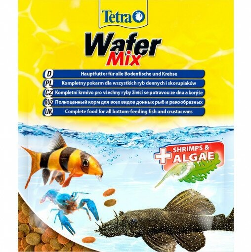 Корм сухой Tetra WaferMix для травоядных/хищных/донных рыб с добавлением креветок, 250мл - фото №16