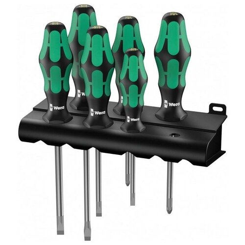 фото Набор отверток wera kraftform plus lasertip 334/6 rack, 6 предметов {we-105650}