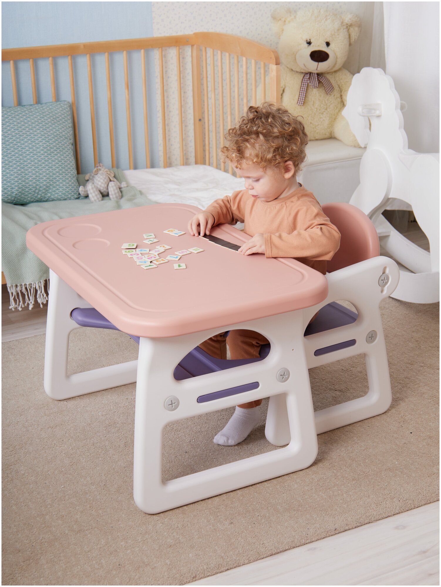 Детский стол и стул для рисования / Пластиковый комплект столика и стульчика для ребенка - фотография № 7