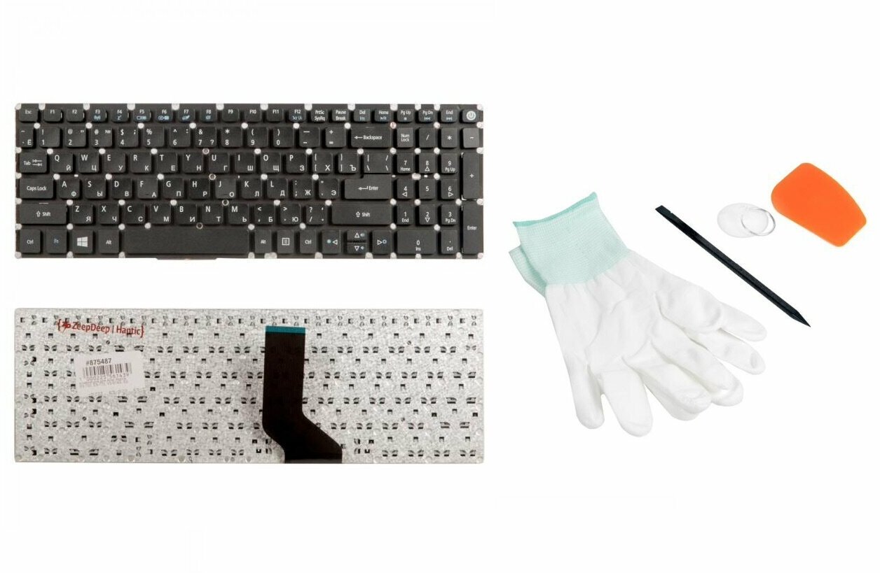 Keyboard / Клавиатура для Acer Aspire E5-722 E5-772 V3-574G E5-573T E5-573 E5-573G (ZeepDeep Haptic) [NK. I1517.00K] Black No frame гор. Enter