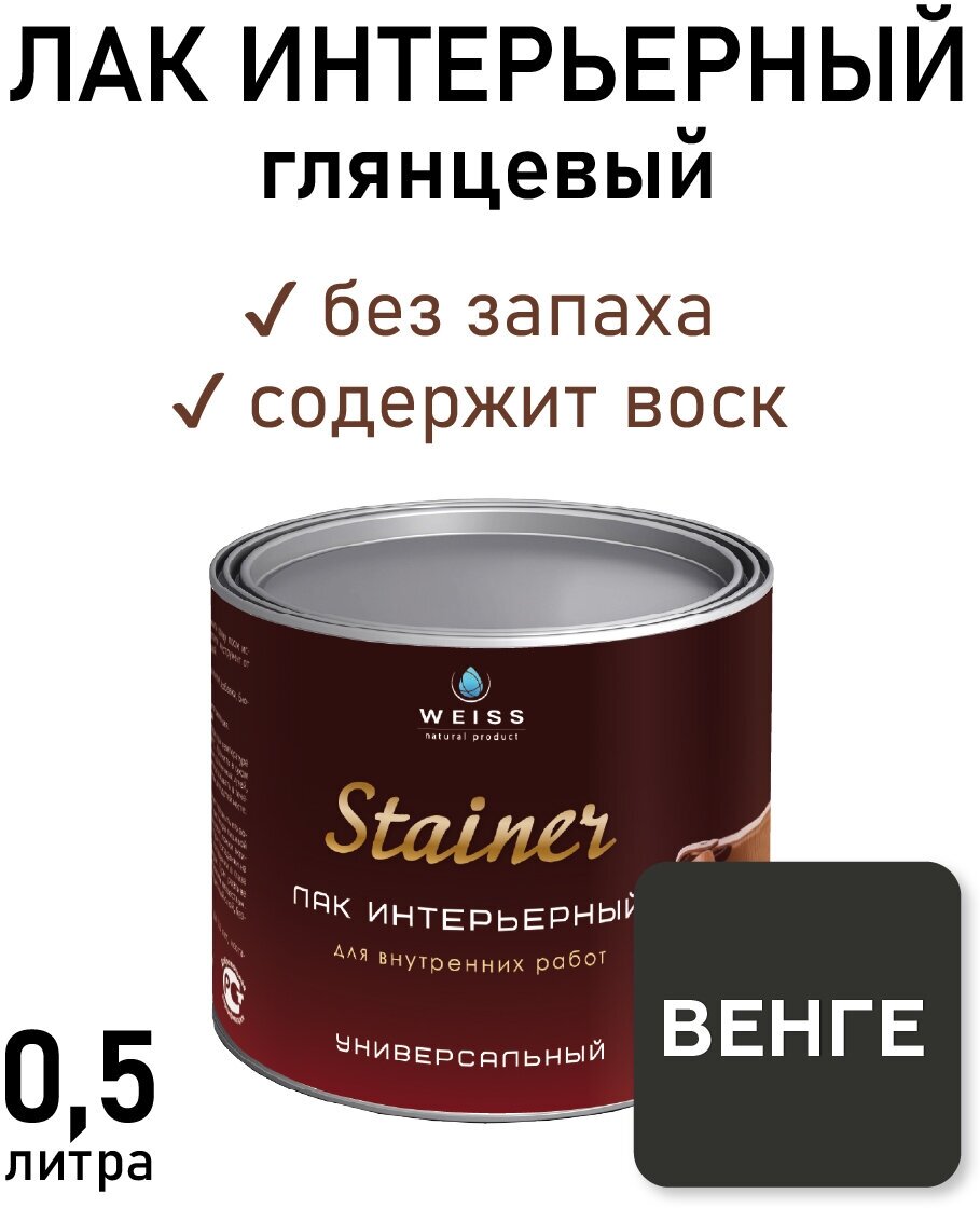 Лак интерьерный для стен и мебели Без запаха глянцевый самовыравнивающийся