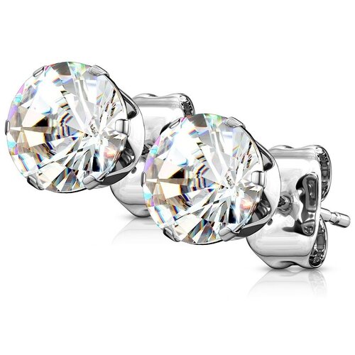 Серьги пусеты Spikes фианит прозрачный 885₽