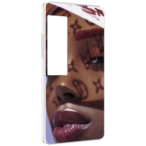 Чехол MyPads лицо девушки тень женский для Meizu Pro 7 Plus задняя-панель-накладка-бампер