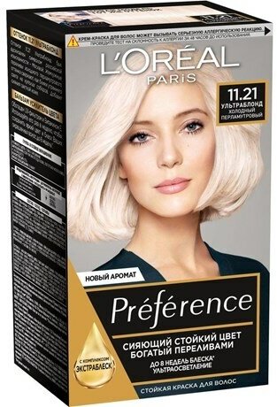 Краска для волос L'Oreal Preference 11.21 Ультраблонд, 243мл