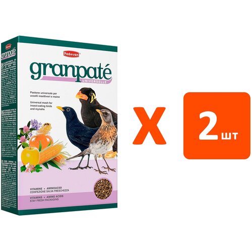 PADOVAN GRANPATEE UNIVERSELLE корм для насекомоядных птиц универсальный (1 кг х 2 шт) padovan granpatee fruits 1 kg