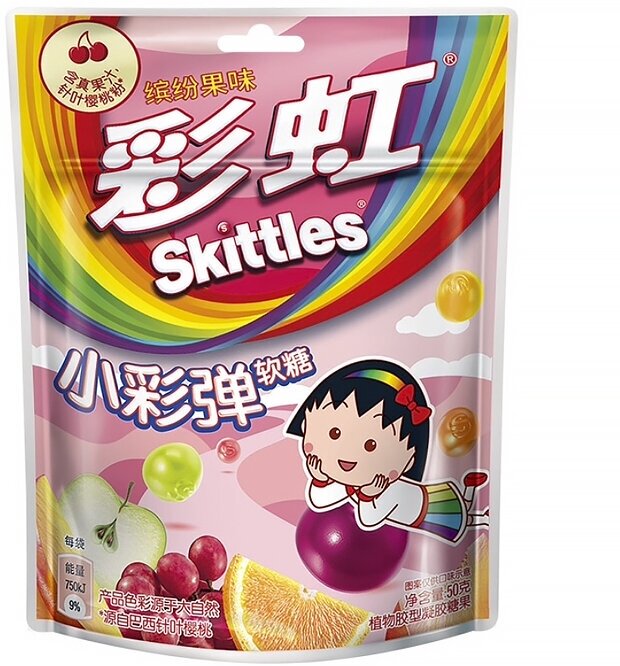 Жевательный мармелад Skittles со вкусом фруктов (Китай), 50 г - фотография № 2