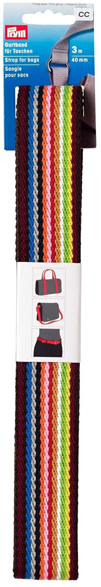 Лента-ремень для сумок, цв. многоцветный (40мм*3м) PRYM 965204